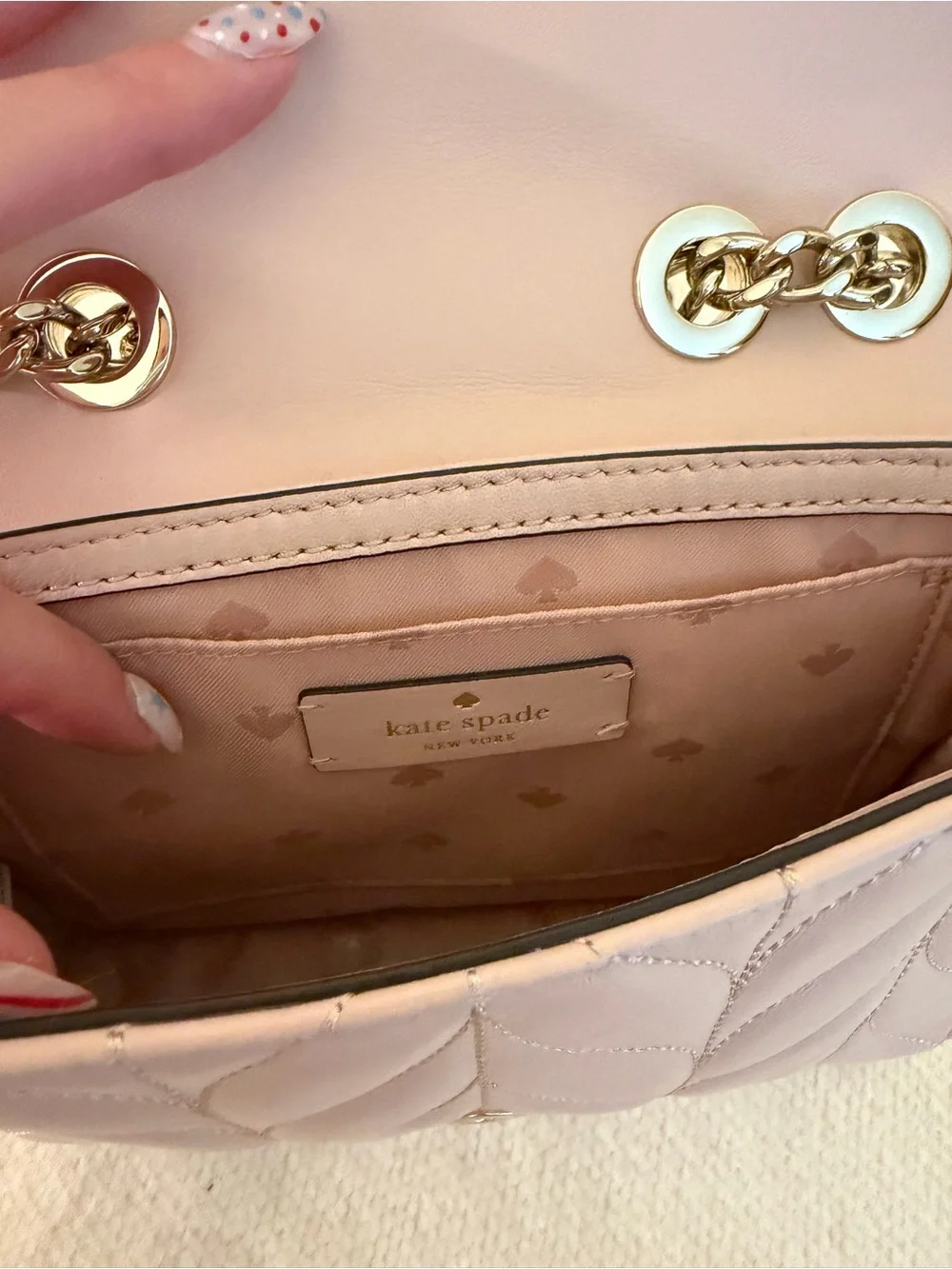 kate spade quilted leather crossbody bag and card pouch - dusty rose
